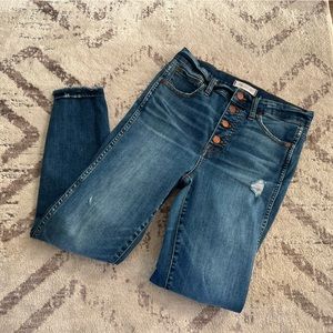 Madewell 10” High Rise Skinny Distressed Jeans